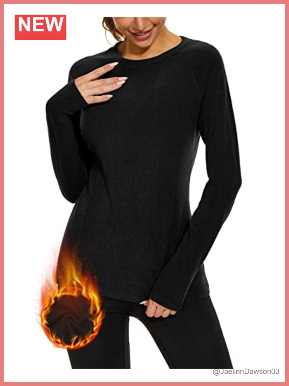 Women's Thermal Fleece Long Sleeve Base Layer Top Slim Fit